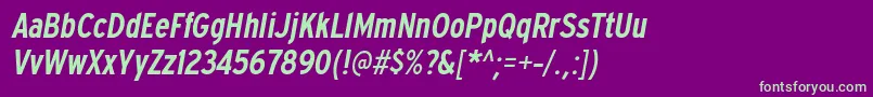 Шрифт ExpresswaycdsbItalic – зелёные шрифты на фиолетовом фоне