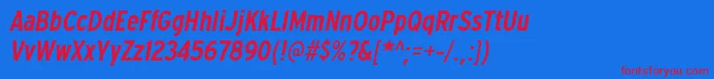 ExpresswaycdsbItalic Font – Red Fonts on Blue Background