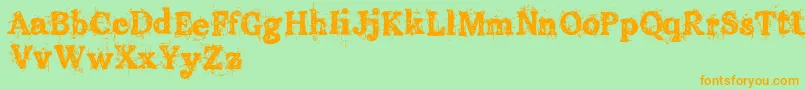 OldPrintingPressFreeVersion Font – Orange Fonts on Green Background