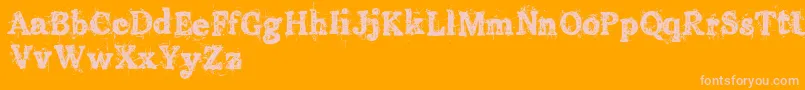 OldPrintingPressFreeVersion Font – Pink Fonts on Orange Background