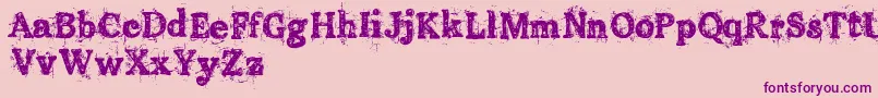 OldPrintingPressFreeVersion-Schriftart – Violette Schriften auf rosa Hintergrund