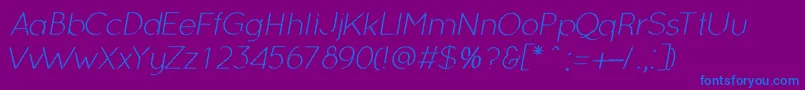 OcieLightitalic Font – Blue Fonts on Purple Background