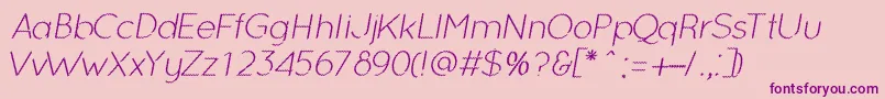 OcieLightitalic Font – Purple Fonts on Pink Background