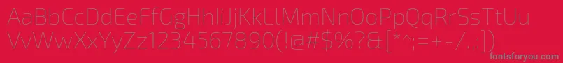 Exo2Thin-Schriftart – Graue Schriften auf rotem Hintergrund