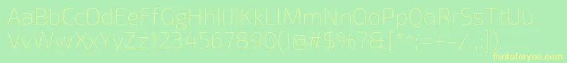 Exo2Thin Font – Yellow Fonts on Green Background