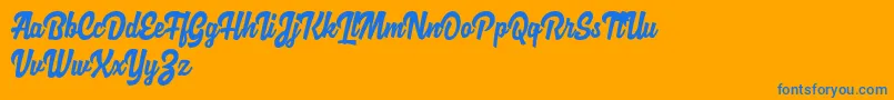 LoguetownDemo Font – Blue Fonts on Orange Background