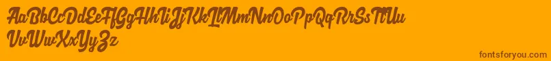 Czcionka LoguetownDemo – brązowe czcionki na pomarańczowym tle
