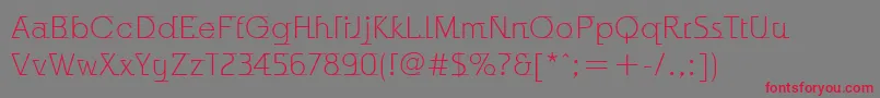 OdysseeItcLight Font – Red Fonts on Gray Background