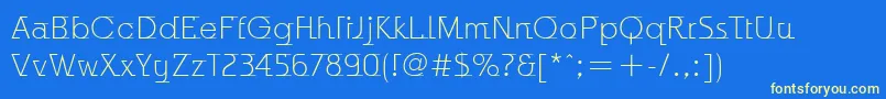 OdysseeItcLight Font – Yellow Fonts on Blue Background