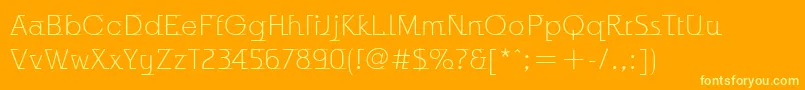OdysseeItcLight Font – Yellow Fonts on Orange Background
