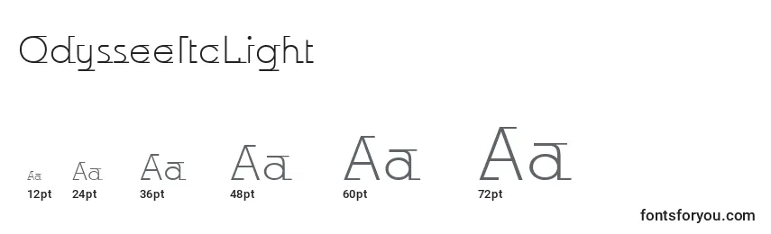 OdysseeItcLight Font Sizes
