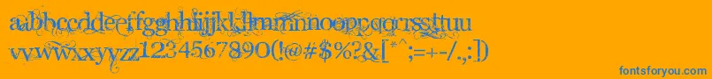 Angelic Font – Blue Fonts on Orange Background