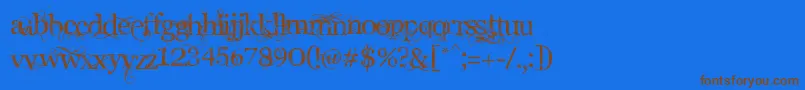 Angelic Font – Brown Fonts on Blue Background