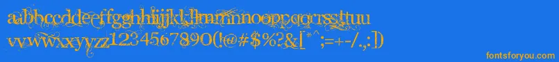 Angelic Font – Orange Fonts on Blue Background