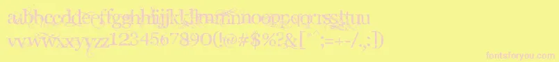 Angelic Font – Pink Fonts on Yellow Background