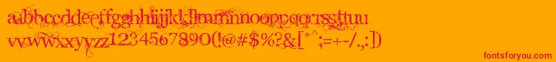 Angelic Font – Red Fonts on Orange Background