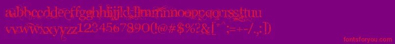 Czcionka Angelic – czerwone czcionki na fioletowym tle