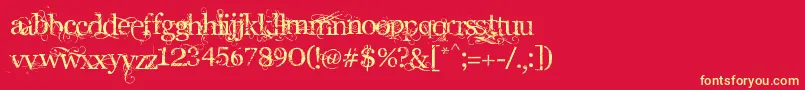 Angelic Font – Yellow Fonts on Red Background