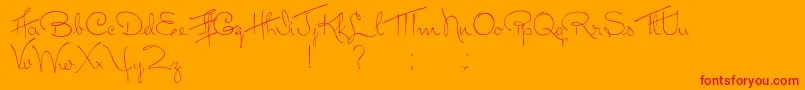 Dreamer Font – Red Fonts on Orange Background