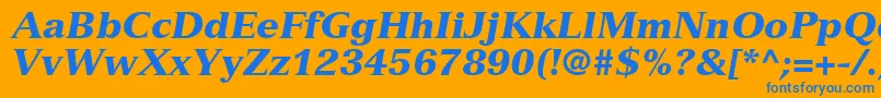 Шрифт NuanceBlackSsiBlackItalic – синие шрифты на оранжевом фоне