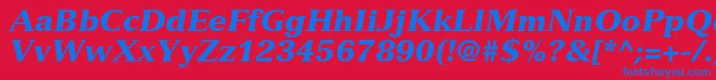 NuanceBlackSsiBlackItalic Font – Blue Fonts on Red Background