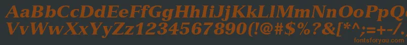 NuanceBlackSsiBlackItalic-fontti – ruskeat fontit mustalla taustalla