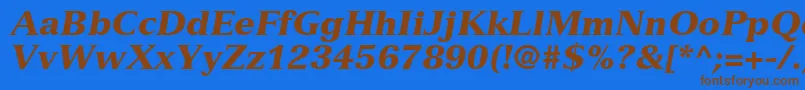 NuanceBlackSsiBlackItalic Font – Brown Fonts on Blue Background