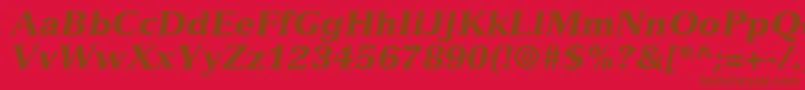 NuanceBlackSsiBlackItalic-Schriftart – Braune Schriften auf rotem Hintergrund