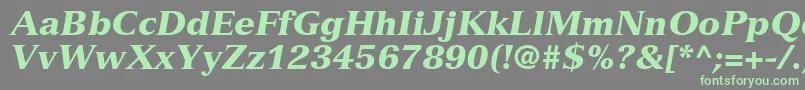 NuanceBlackSsiBlackItalic-Schriftart – Grüne Schriften auf grauem Hintergrund