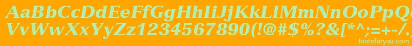 NuanceBlackSsiBlackItalic Font – Green Fonts on Orange Background