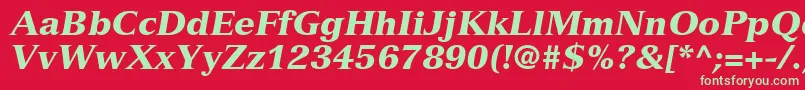 NuanceBlackSsiBlackItalic Font – Green Fonts on Red Background