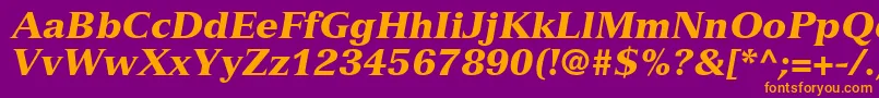 Czcionka NuanceBlackSsiBlackItalic – pomarańczowe czcionki na fioletowym tle