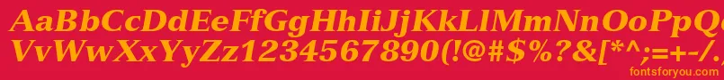 NuanceBlackSsiBlackItalic Font – Orange Fonts on Red Background