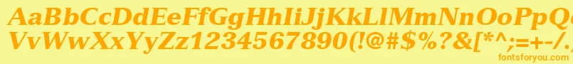 NuanceBlackSsiBlackItalic Font – Orange Fonts on Yellow Background