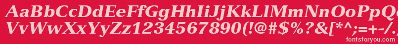 NuanceBlackSsiBlackItalic Font – Pink Fonts on Red Background