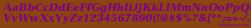 Fonte NuanceBlackSsiBlackItalic – fontes roxas em um fundo marrom