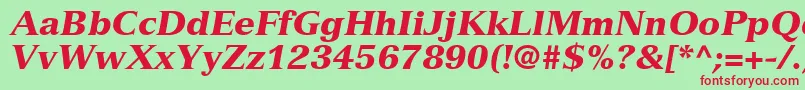 NuanceBlackSsiBlackItalic Font – Red Fonts on Green Background