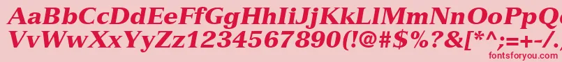 フォントNuanceBlackSsiBlackItalic – ピンクの背景に赤い文字