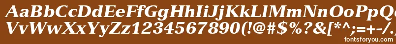 Fonte NuanceBlackSsiBlackItalic – fontes brancas em um fundo marrom