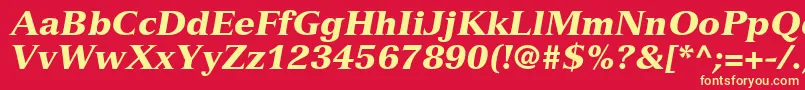 NuanceBlackSsiBlackItalic Font – Yellow Fonts on Red Background