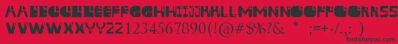 フォントAissur – 赤い背景に黒い文字