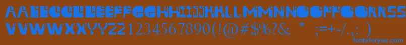 フォントAissur – 茶色の背景に青い文字