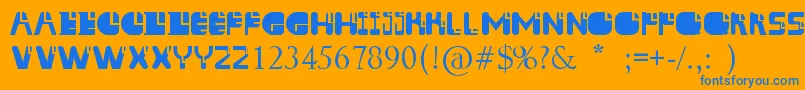 フォントAissur – オレンジの背景に青い文字