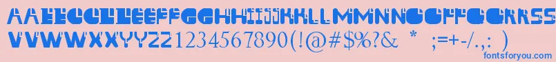 フォントAissur – ピンクの背景に青い文字