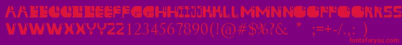 フォントAissur – 紫の背景に赤い文字