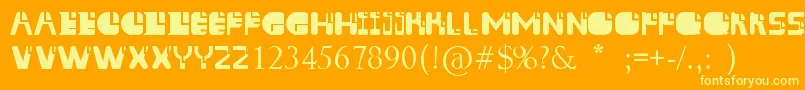Aissur-Schriftart – Gelbe Schriften auf orangefarbenem Hintergrund