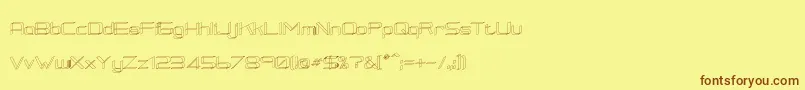 RmSquarial3D Font – Brown Fonts on Yellow Background