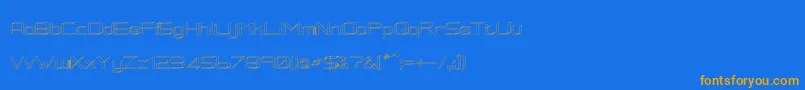 RmSquarial3D-Schriftart – Orangefarbene Schriften auf blauem Hintergrund