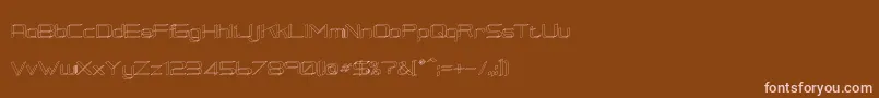 RmSquarial3D-Schriftart – Rosa Schriften auf braunem Hintergrund