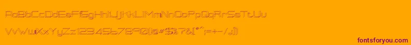 RmSquarial3D-Schriftart – Violette Schriften auf orangefarbenem Hintergrund